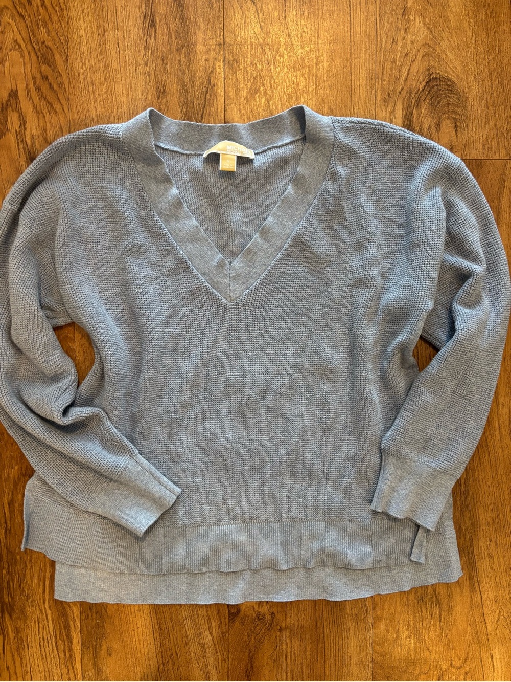 Michael Kors Light Blue V-Neck Knit Sweater